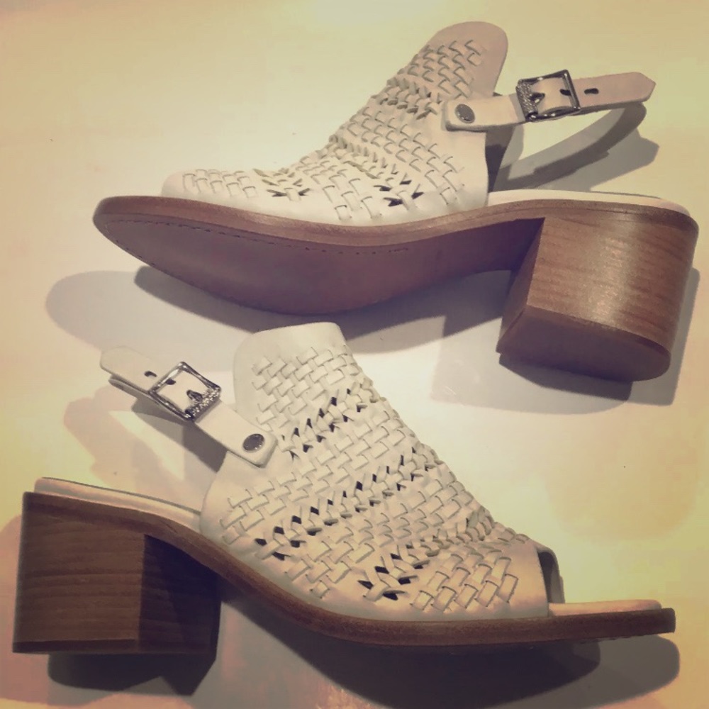 Rag & Bone ivory Wyatt mid heel Sandal size 38